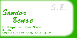 sandor bense business card