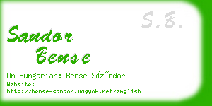 sandor bense business card